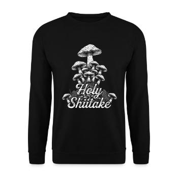 Shiitake Pilz Wald Pilz Shiitake Moral Vegan Umami - Unisex Pullover - Schwarz - Vorne - Alina (178cm) & Michal (187cm)