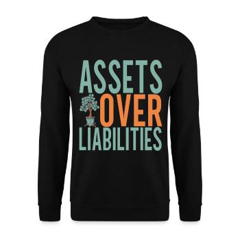 Aktien Aktionär Investor - Unisex Pullover - Schwarz - Vorne - Alina (178cm) & Michal (187cm)