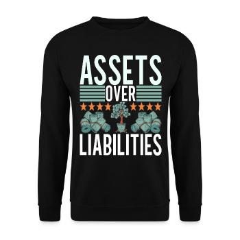 Aktien Aktionär Investor - Unisex Pullover - Schwarz - Vorne - Alina (178cm) & Michal (187cm)