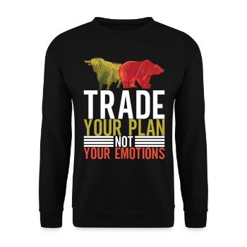 Aktien Aktionär Investor - Unisex Pullover - Schwarz - Vorne - Alina (178cm) & Michal (187cm)