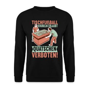 Tischfussball Tischkicker - Unisex Pullover - Schwarz - Vorne - Alina (178cm) & Michal (187cm)