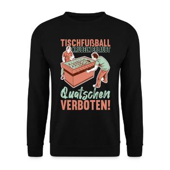 Tischfussball Tischkicker - Unisex Pullover - Schwarz - Vorne - Alina (178cm) & Michal (187cm)