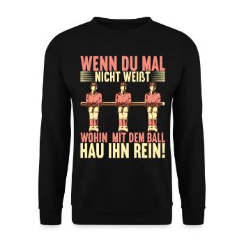 Tischfussball Tischkicker - Unisex Pullover - Schwarz - Vorne - Alina (178cm) & Michal (187cm)
