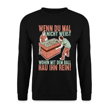 Tischfussball Tischkicker - Unisex Pullover - Schwarz - Vorne - Alina (178cm) & Michal (187cm)