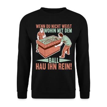 Tischfussball Tischkicker - Unisex Pullover - Schwarz - Vorne - Alina (178cm) & Michal (187cm)