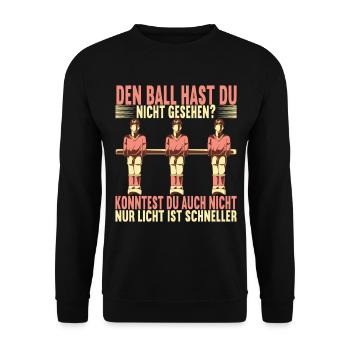 Tischfussball Tischkicker - Unisex Pullover - Schwarz - Vorne - Alina (178cm) & Michal (187cm)