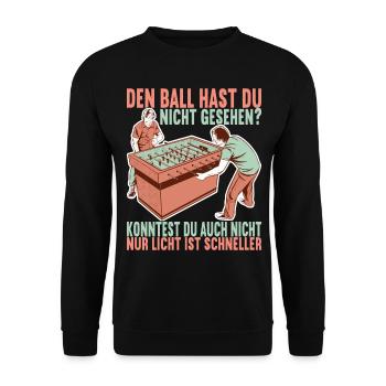 Tischfussball Tischkicker - Unisex Pullover - Schwarz - Vorne - Alina (178cm) & Michal (187cm)