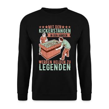 Tischfussball Tischkicker - Unisex Pullover - Schwarz - Vorne - Alina (178cm) & Michal (187cm)