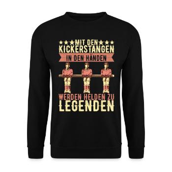Tischfussball Tischkicker - Unisex Pullover - Schwarz - Vorne - Alina (178cm) & Michal (187cm)