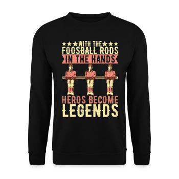 Tischfussball Tischkicker - Unisex Pullover - Schwarz - Vorne - Alina (178cm) & Michal (187cm)