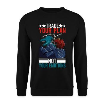Aktien Aktionär Investor - Unisex Pullover - Schwarz - Vorne - Alina (178cm) & Michal (187cm)