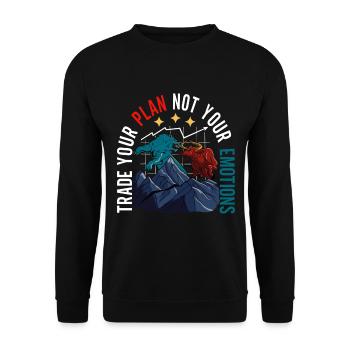 Aktien Aktionär Investor - Unisex Pullover - Schwarz - Vorne - Alina (178cm) & Michal (187cm)