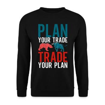 Aktien Aktionär Investor - Unisex Pullover - Schwarz - Vorne - Alina (178cm) & Michal (187cm)
