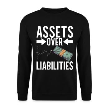 Shares Shareholder Investor - Unisex Sweatshirt - black - Front - Alina (178cm) & Michal (187cm)