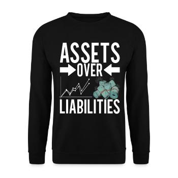 Aktien Aktionär Investor - Unisex Pullover - Schwarz - Vorne - Alina (178cm) & Michal (187cm)