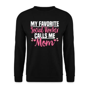 Sozialarbeit Sozialarbeiter Soziale Arbeit Mama - Unisex Pullover - Schwarz - Vorne - Alina (178cm) & Michal (187cm)