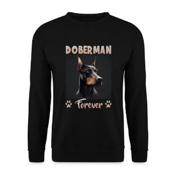 Dog saying Doberman design for dog lovers - Unisex Sweatshirt - black - Front - Alina (178cm) & Michal (187cm)