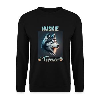 Dog Saying Huskie Design for Dog Lovers - Unisex Sweatshirt - black - Front - Alina (178cm) & Michal (187cm)