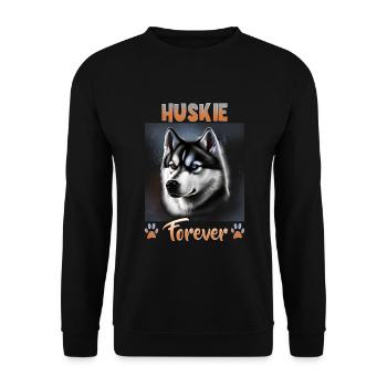 Dog Saying Huskie Design for Dog Lovers - Unisex Sweatshirt - black - Front - Alina (178cm) & Michal (187cm)