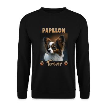 Dog Saying Papillon Design for Dog Lovers - Unisex Sweatshirt - black - Front - Alina (178cm) & Michal (187cm)