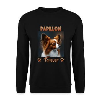 Dog Saying Papillon Design for Dog Lovers - Unisex Sweatshirt - black - Front - Alina (178cm) & Michal (187cm)