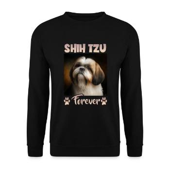 Dog Saying Shih Tzu Design for Dog Lovers - Unisex Sweatshirt - black - Front - Alina (178cm) & Michal (187cm)
