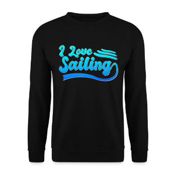 Ich liebe Segeln - Unisex Pullover - Schwarz - Vorne - Alina (178cm) & Michal (187cm)
