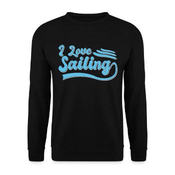 Ich liebe Segeln - Unisex Pullover - Schwarz - Vorne - Alina (178cm) & Michal (187cm)