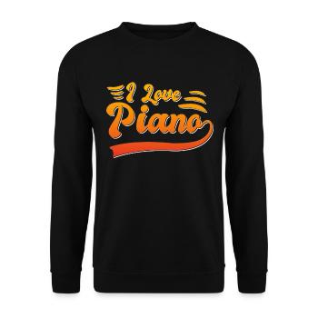 I love piano - Unisex Sweatshirt - black - Front - Alina (178cm) & Michal (187cm)