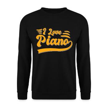 I love piano - Unisex Sweatshirt - black - Front - Alina (178cm) & Michal (187cm)