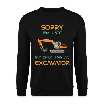 Sorry I'm Late - Parents Edition - Bagger - Unisex Sweatshirt - black - Front - Alina (178cm) & Michal (187cm)