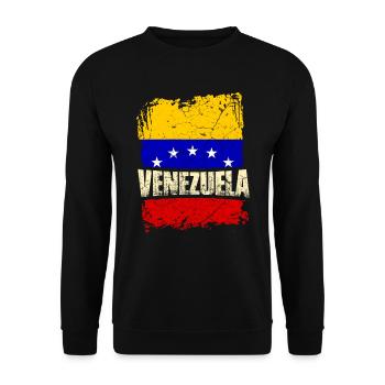 Venezuela Flag - Unisex Sweatshirt - black - Front - Alina (178cm) & Michal (187cm)