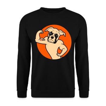 Boxer Dog Love Dog - Unisex Sweatshirt - black - Front - Alina (178cm) & Michal (187cm)