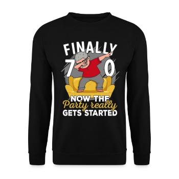 70th birthday man 70 years old 70th 70s grandpa - Unisex Sweatshirt - black - Front - Alina (178cm) & Michal (187cm)