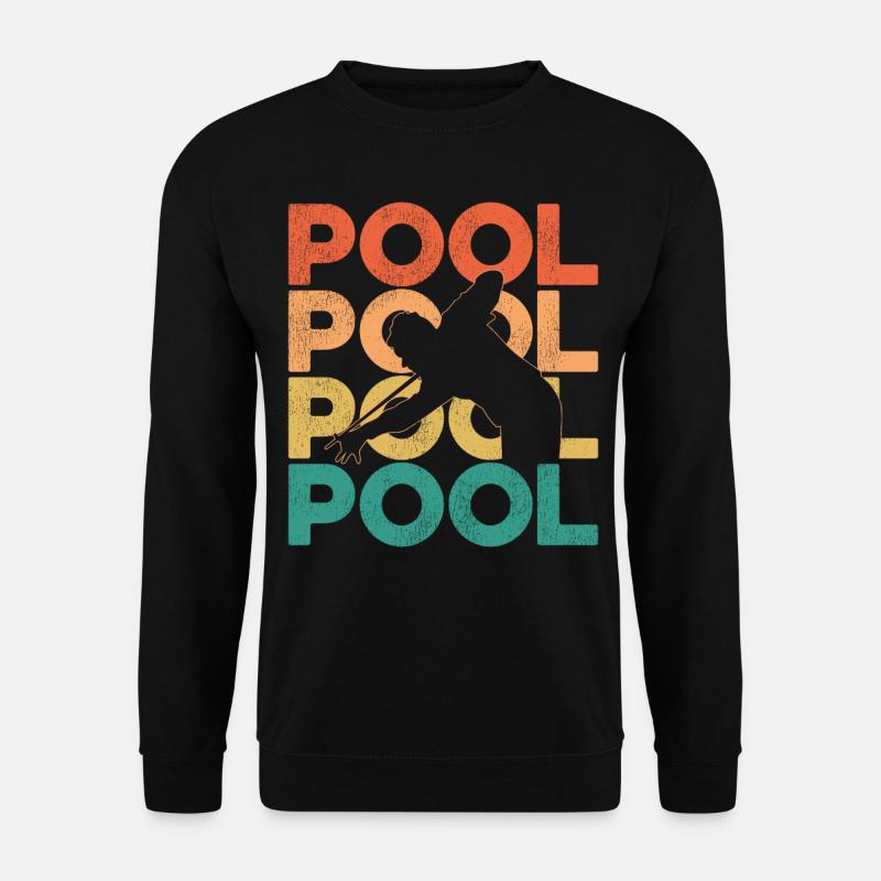 Billiards Pool Player Ball Retro - Unisex Pullover - Schwarz