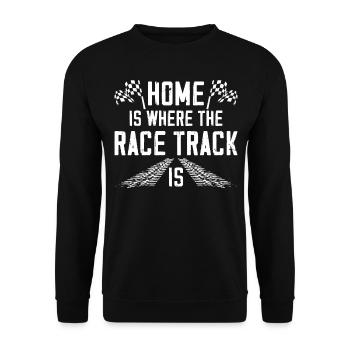 Drag Racing Race Car Vintage Home - Unisex Pullover - Schwarz - Vorne - Alina (178cm) & Michal (187cm)