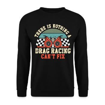 Drag Racing Race Car Retro Vintage - Unisex Pullover - Schwarz - Vorne - Alina (178cm) & Michal (187cm)