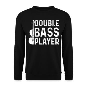 Double Bass Player - Contrabass Double Bass - Unisex Pullover - Schwarz - Vorne - Alina (178cm) & Michal (187cm)