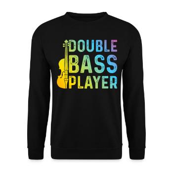 Double Bass Player - Double Bass Contrabass - Unisex Pullover - Schwarz - Vorne - Alina (178cm) & Michal (187cm)