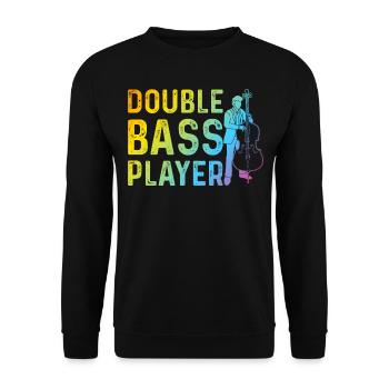 Contrabass Double Bass Player - Double Bass Player - Unisex Pullover - Schwarz - Vorne - Alina (178cm) & Michal (187cm)