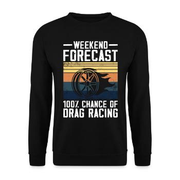 Drag Racing Race Car Retro Vintage - Unisex Pullover - Schwarz - Vorne - Alina (178cm) & Michal (187cm)