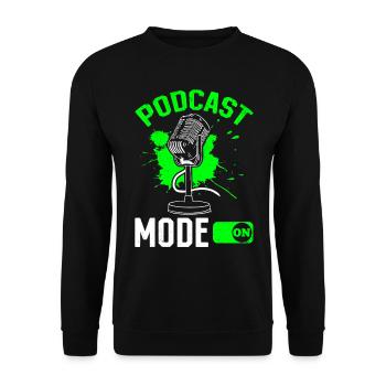 Podcast Host Podcasting Podcaster - Podcast Mode O - Unisex Pullover - Schwarz - Vorne - Alina (178cm) & Michal (187cm)