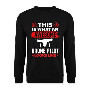 This Is What An Awesome Drone Pilot Looks Like - Unisex Sweatshirt - black - Front - Alina (178cm) & Michal (187cm)