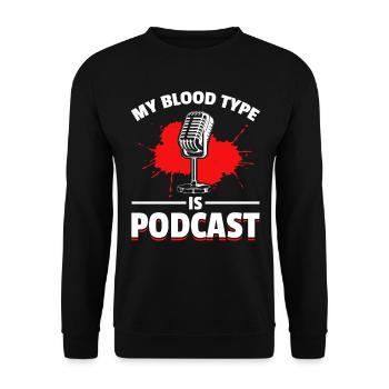 My Blood Type Is Podcast - Podcast Host Podcasting - Unisex Pullover - Schwarz - Vorne - Alina (178cm) & Michal (187cm)