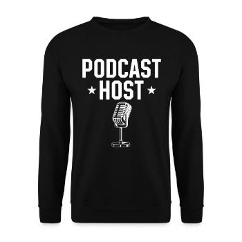 Podcast Host - Podcasting Creator Podcast Equipmen - Unisex Pullover - Schwarz - Vorne - Alina (178cm) & Michal (187cm)
