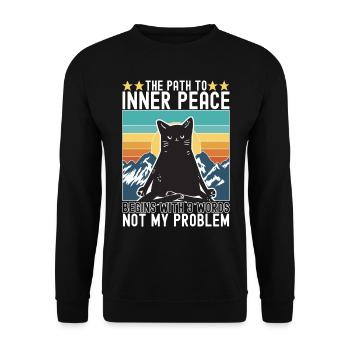Yoga Meditation Cat - Unisex Sweatshirt - black - Front - Alina (178cm) & Michal (187cm)