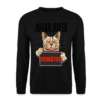 Abschiedsgeschenk Kollege Jobwechsel - Unisex Pullover - Schwarz - Vorne - Alina (178cm) & Michal (187cm)