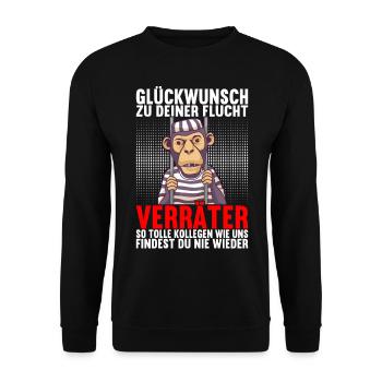 Abschiedsgeschenk Kollege Jobwechsel - Unisex Pullover - Schwarz - Vorne - Alina (178cm) & Michal (187cm)