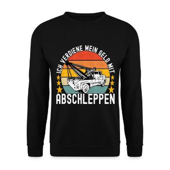 Abschleppwagen Abschleppdienst - Unisex Pullover - Schwarz - Vorne - Alina (178cm) & Michal (187cm)