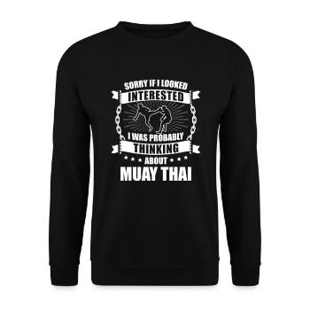 Je pensais probablement à Muay Thai Coach - Sweat-shirt Unisexe - noir - Devant - Alina (178cm) & Michal (187cm)